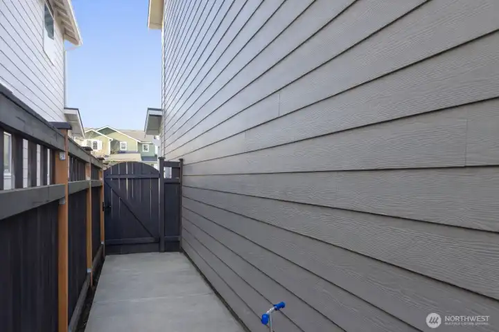 Gate access from backyard to front of home