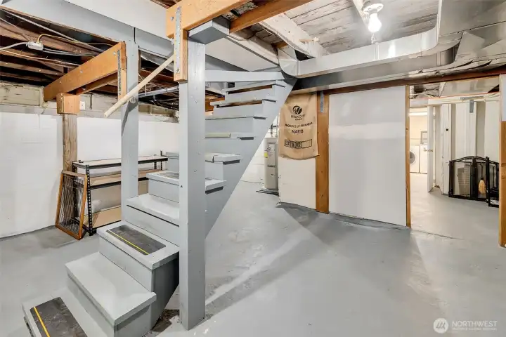 Basement is mostly unfinished and features tons of dry storage, a new heat pump in 2021 and a laundry room. Out door access to back yard.