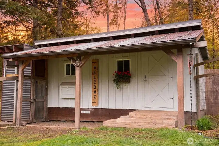 Charming, predator-proof chicken coop—perfect for farm-fresh eggs and a self-sufficient lifestyle in this rural Washington homestead