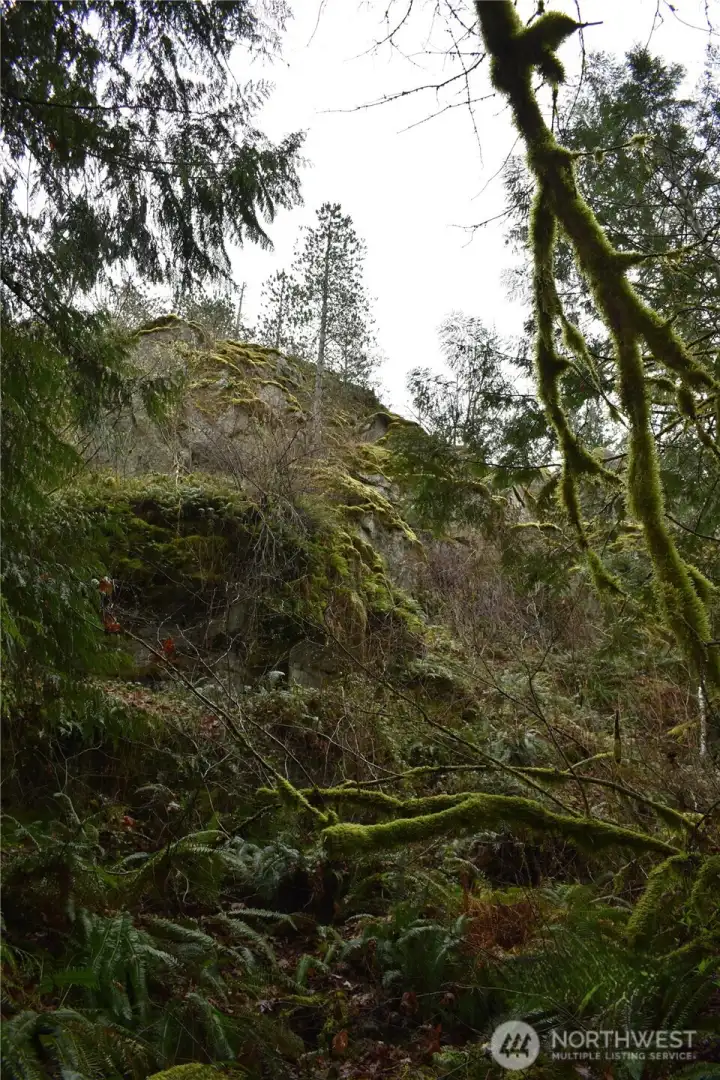 First set of cliffs from the lower side, left from the gate on your way to the pond