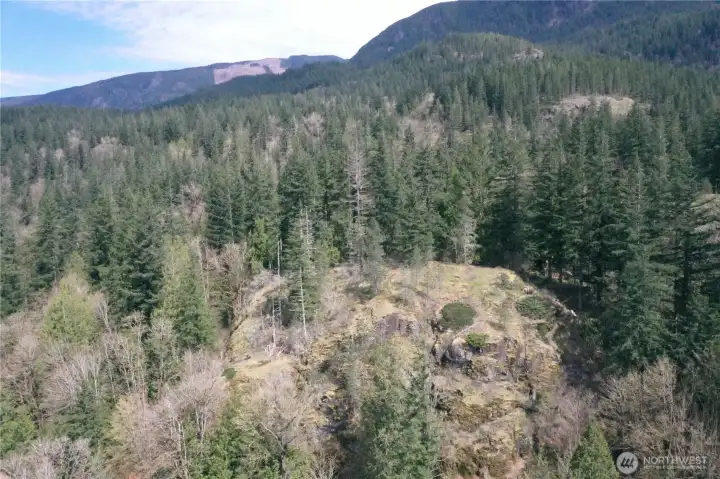 Drone shot of front side of 1st set of cliffs