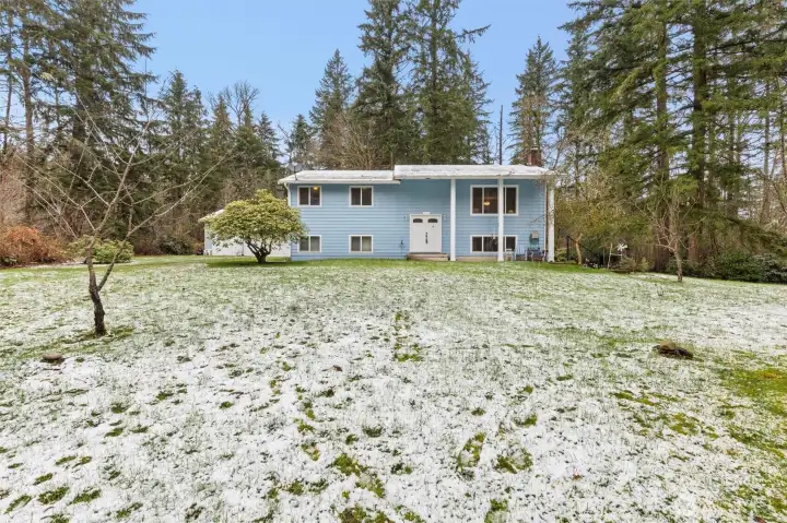 Large Flat Front Yard of Existing Home's 1-Acre Parcel