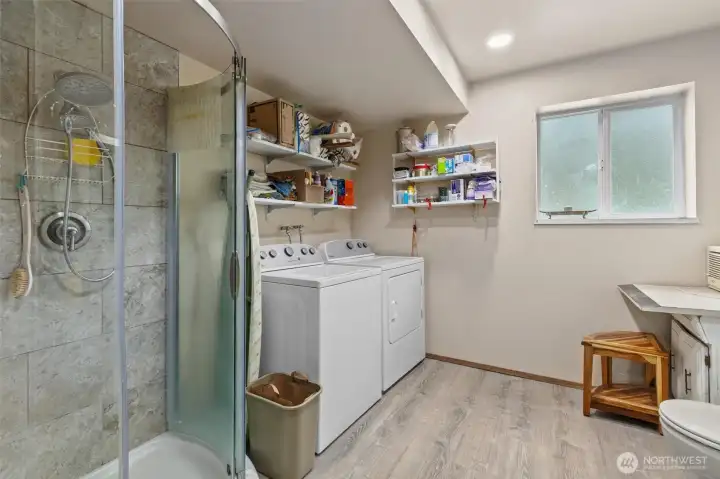 Laundry Room + 3/4 Bath (Lower Level)