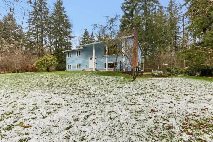 Large Flat Front Yard of Existing Home's 1-Acre Parcel