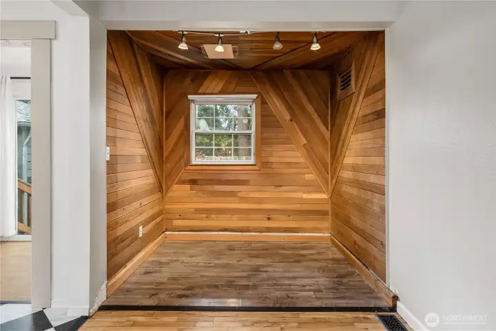 A freestanding stove was here - flex space to make your own!