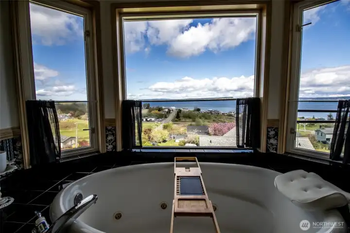 Imagine soaking in this tub and taking in this view!