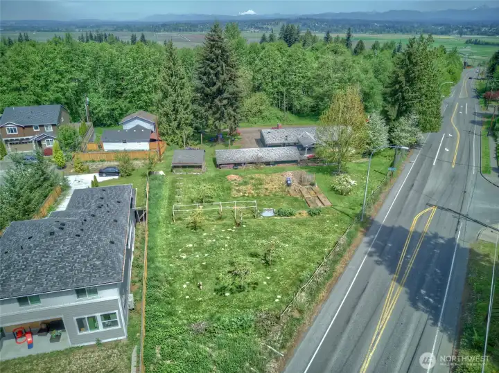 There are 2 parcels.  Vacant parcel is .46 acres