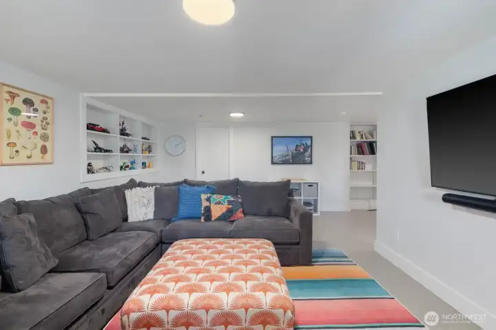 Daylight ground level rec room