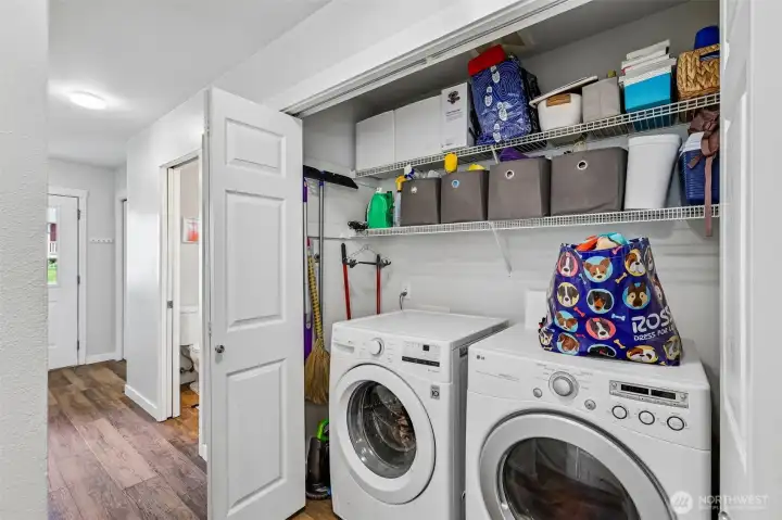 Utility closet on main level