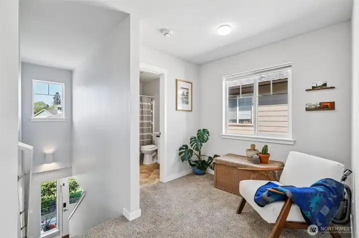 Flex space on landing at the top of the stairs