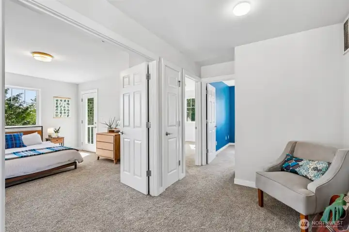 French doors to primary bedroom