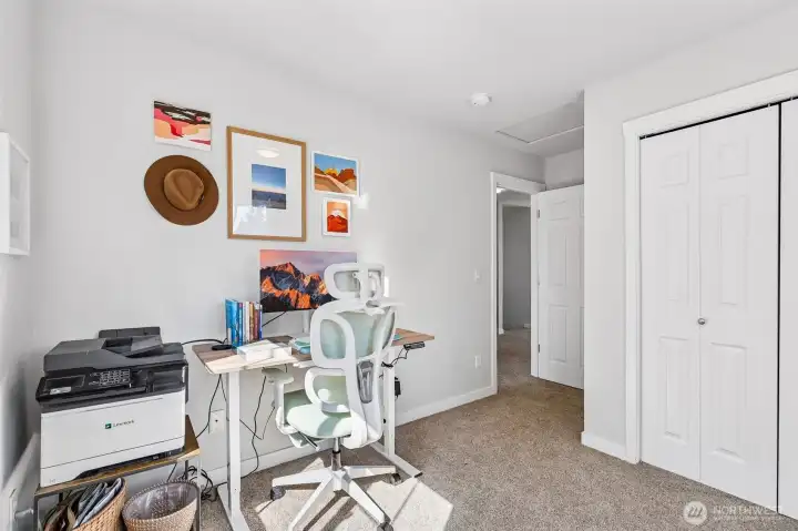 3rd upstairs bedroom, currently used as an office