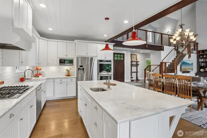 gas range and stainless steel appliances
