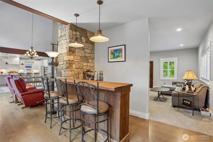 built in bar with kegerator