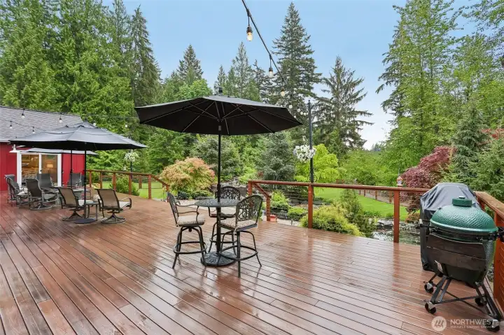 expansive deck with gas fire pit