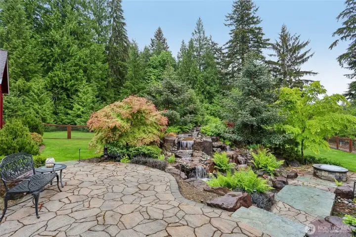 custom built pnw inspired water feature