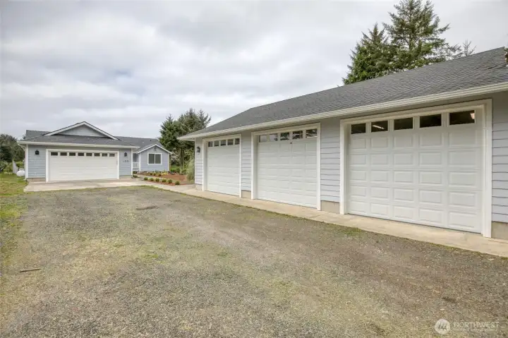 Extended driveway with 5 parking spaces -