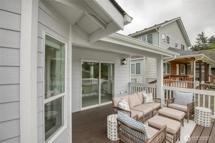 Large deck space with sliders off of both bedrooms