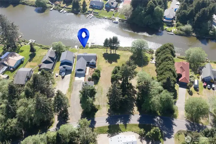 Aerial view of front of home