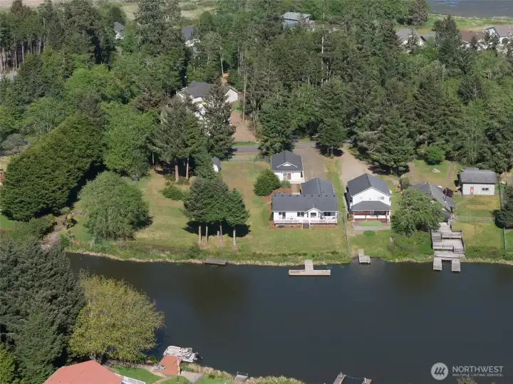 Aerial view of the home facing West