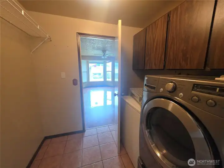 Laundry room on main floor w/ half bathroom.