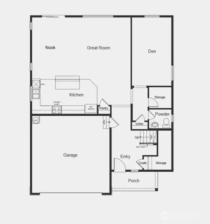 Main floor with great room and huge den