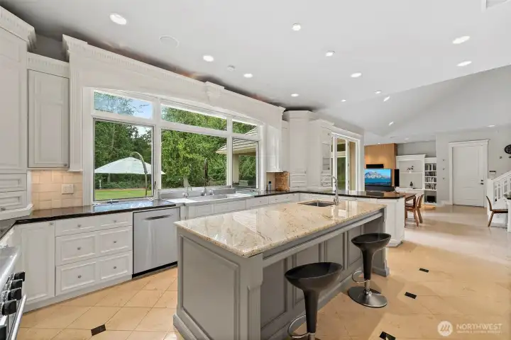 Decorative Cabinets, Canned Lighting, & Indoor Speaker System compliment the Kitchen Decorative Cabinets, Canned Lighting, & Indoor Speaker System compliment the Kitchen