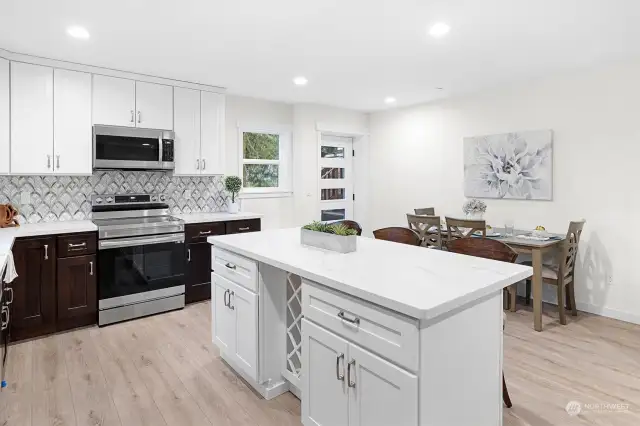 ample workspace, ample storage in this lower level kitchenette