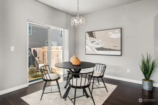 Eating area just off kitchen