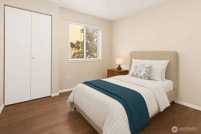 1st bedroom off hall (virtual staging)