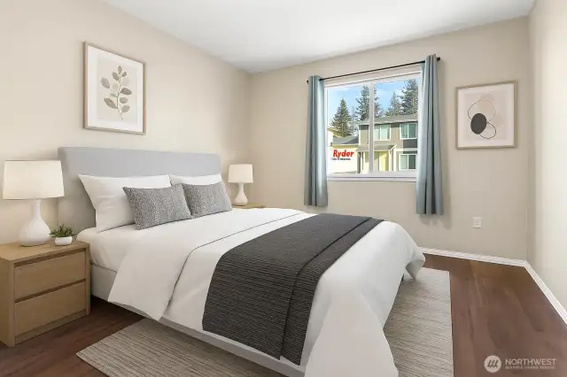Master bedroom virtually staged