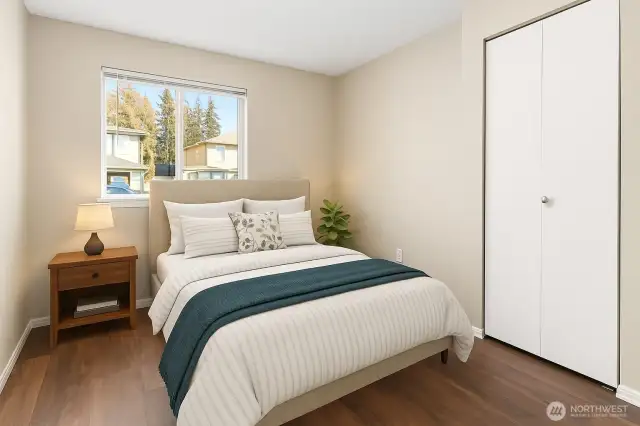 Bedroom 3 to the right of the master.  virtually staged