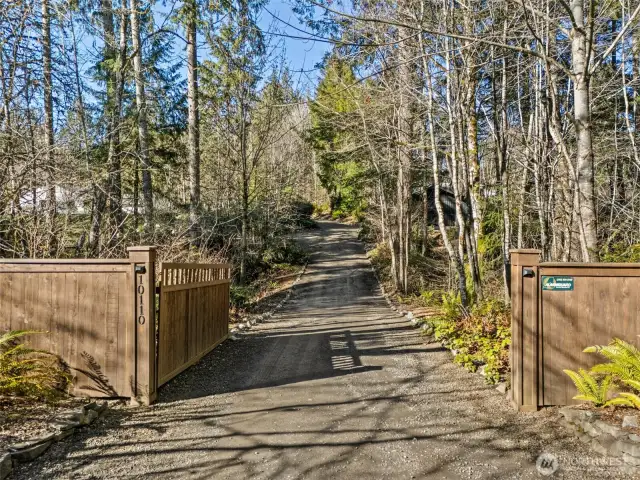 Gated driveway.