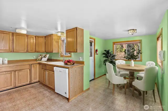 Kitchen- virtually staged.