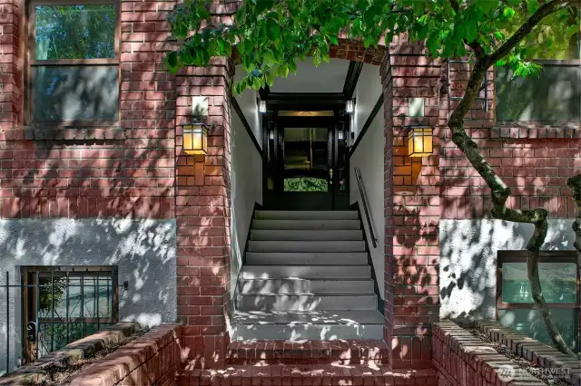 The formal entrance to the condo lobby on Thomas street. Use this or your own personal door to the world outside.