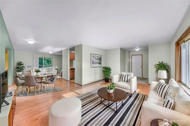 VIRTUALLY STAGED: Living, Dining, Family Rm