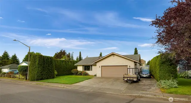 Quiet large street with sidewalks