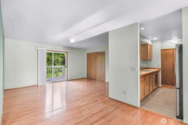 Looking into the Kitchen and Family Rm