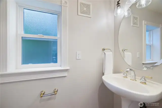 Super convenient half bath on the main