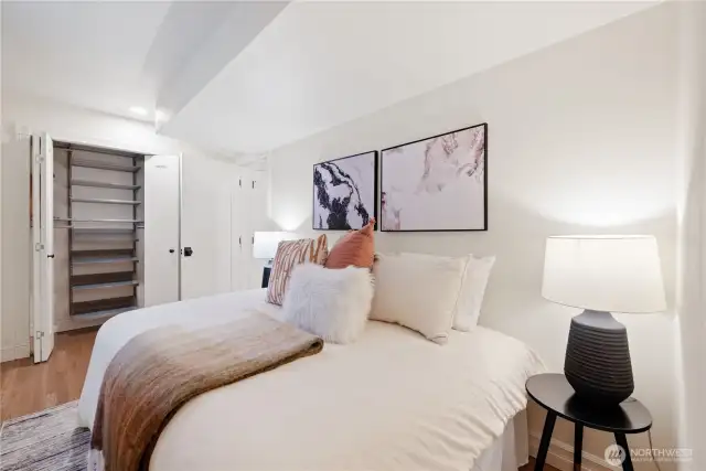 All the bedrooms have the new ELFA closet organizers