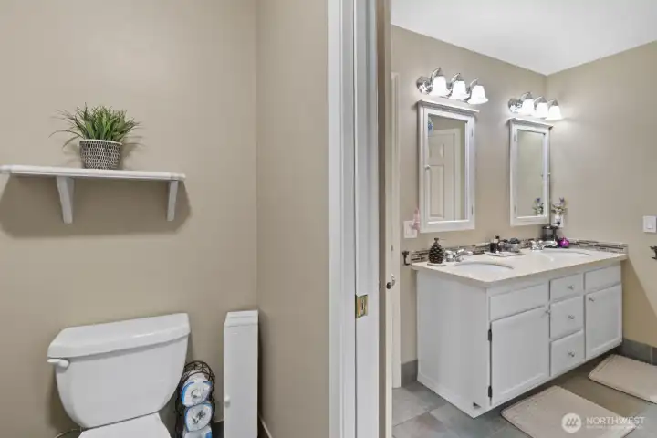 Dual sinks provide both functionality and convenience, giving everyone their own space while adding a touch of luxury to the bathroom.