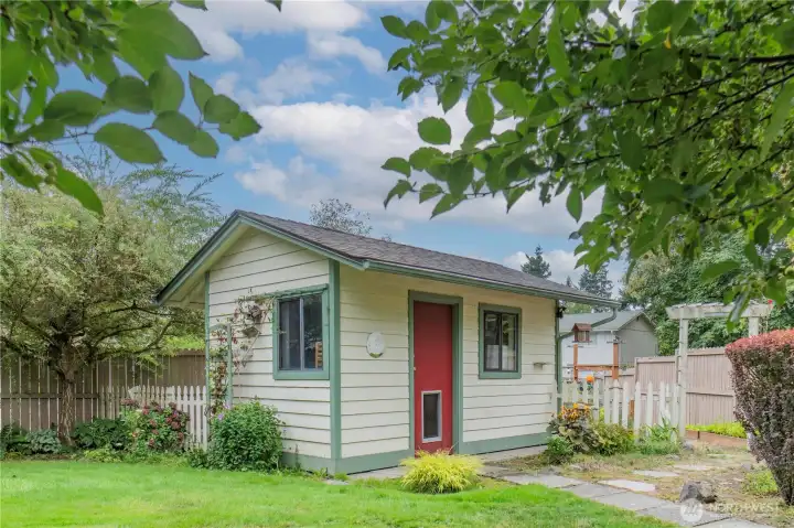 This 144 sq. ft. shed is a storage dream, featuring ample shelving to keep tools, gardening supplies, and outdoor essentials neatly organized.