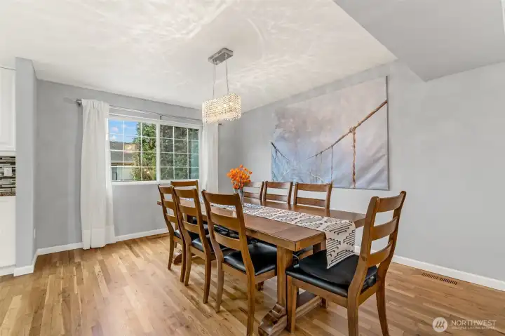 Dining room open to the kitchen and living room