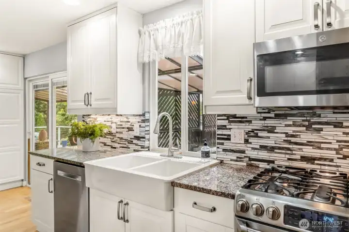 Kitchen with SS appliances