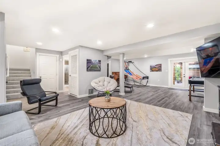 Lower level/basement rec room/bonus room