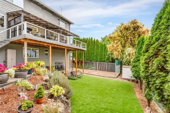 back terraced yard