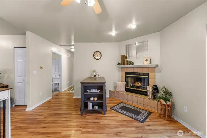 Warm and cozy gas fireplace