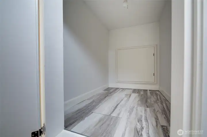 This extra storage is off the upstairs hall way.