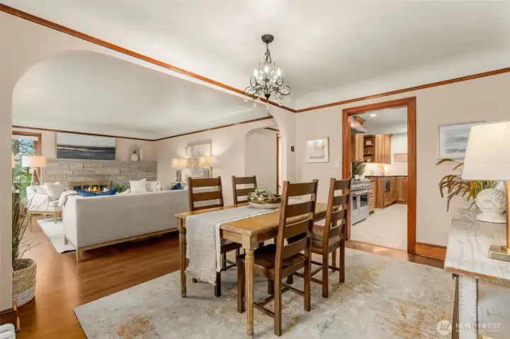 Dining Room Could Accommodate a Larger Table For Dinner Parties