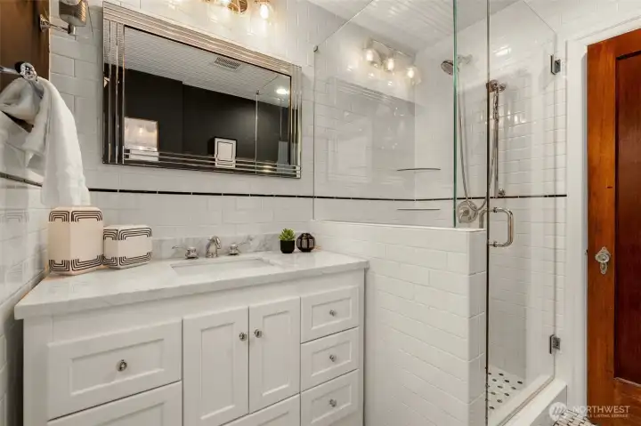 Remodeled Bathroom with Heated Floors on Main Level